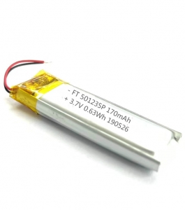Batterie rechargeable ft501235p de polymère d'ion de lithium de joueur de bluetooth de 3.7v 170mah