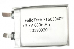 batterie lithium polymère ft603040p 3.7v 650mah avec certificat