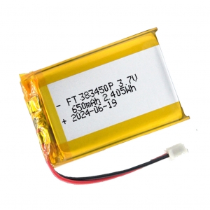 3.7v 650mah batteries li-polymère ft383450p