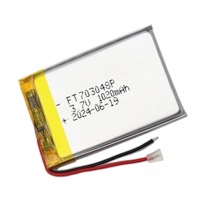 Batterie de polymère de lithium 3.7v 1020mah ft703048p